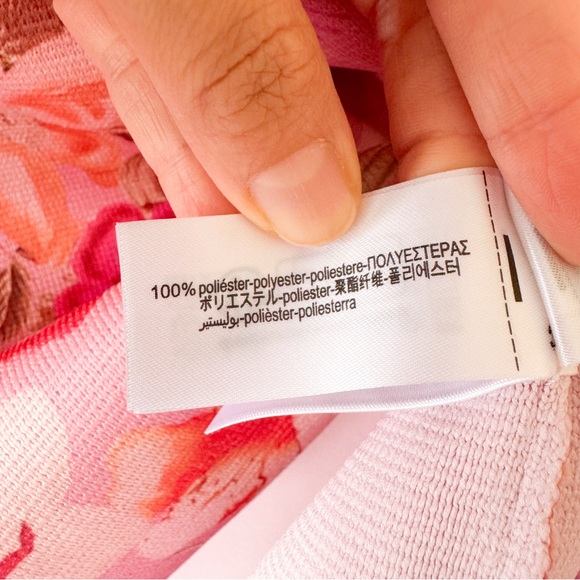 Zara Floral Pink Knit Mini Dress Size Medium - Picture 6 of 10